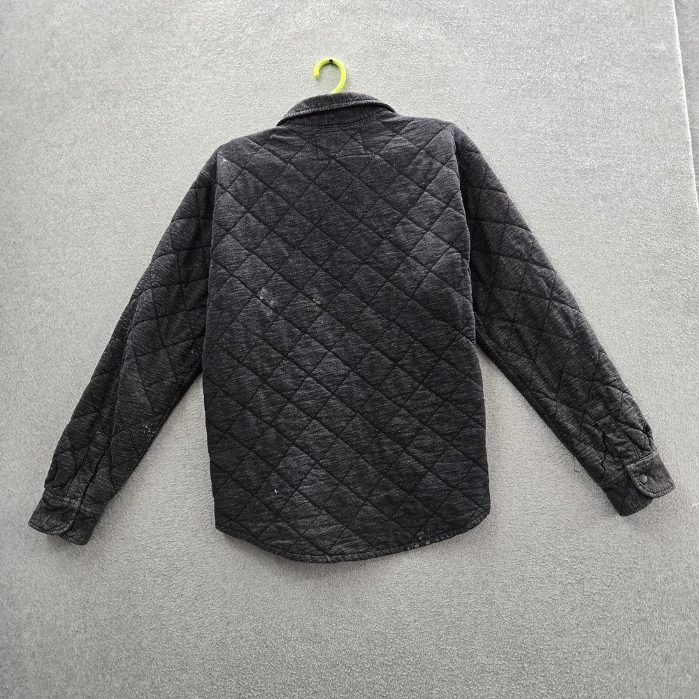 American Eagle Outfitters Men Jacket L/G Black Geometric Fleece Shirt Snap READ